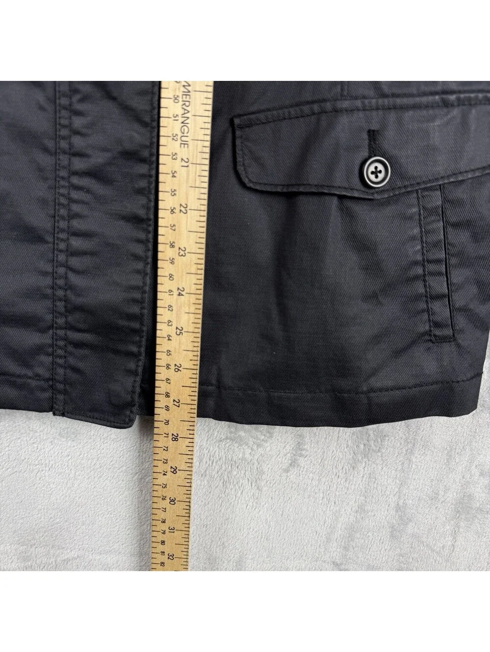 Uniqlo Coated Cloth Men’s Large Black Waxed Cotton Utility Field Jacket Military